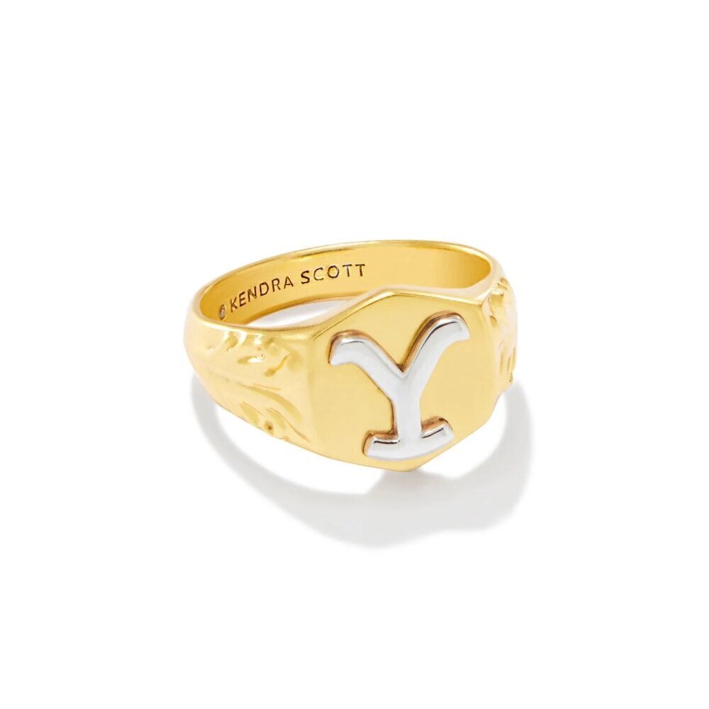 NWT$80 Kendra Scott x Yellowstone Beth Dutton Band Ring 14K Gold Plated 2 Tone 8